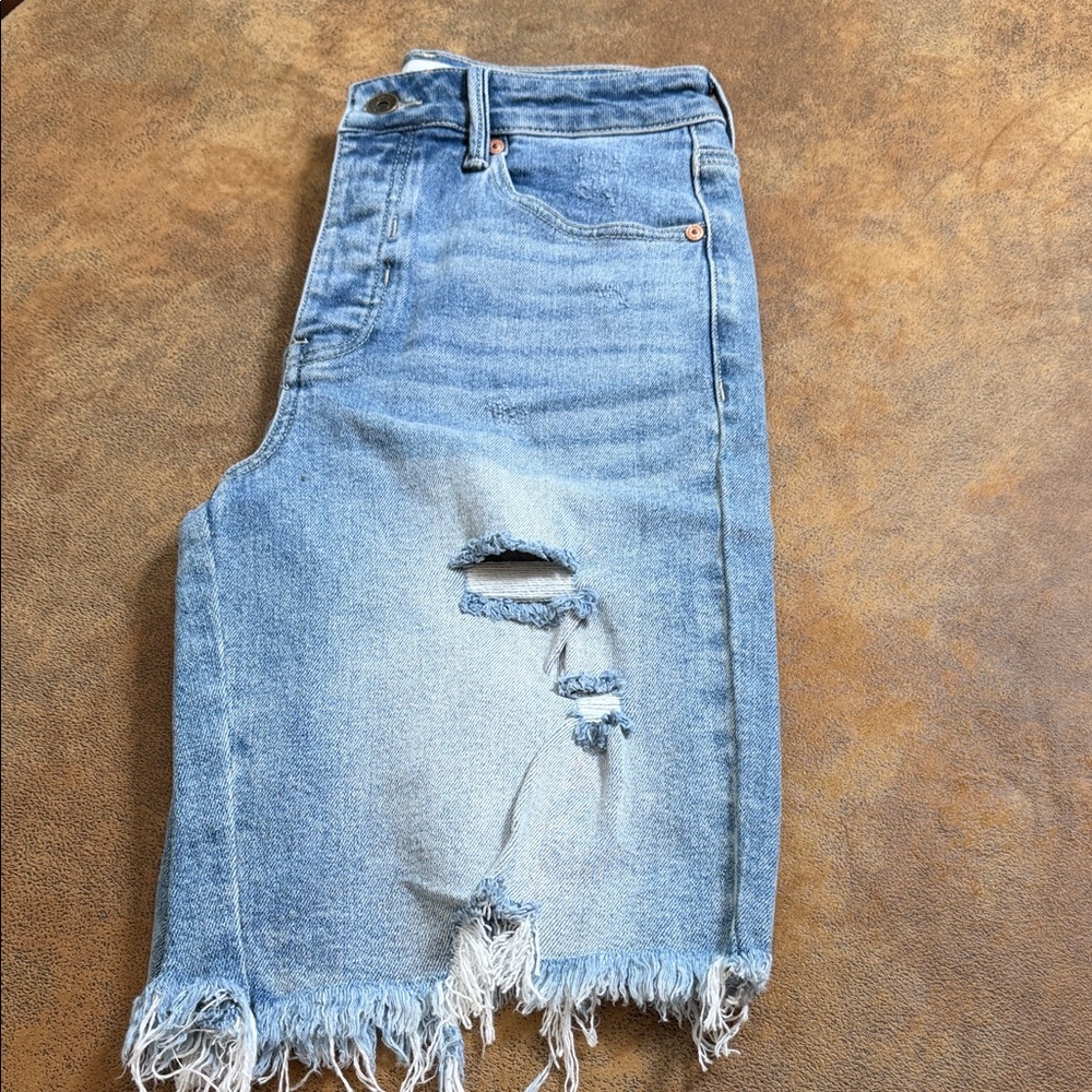 Special A Frayed Hem Light Blue Women's Denim Bermuda Shorts